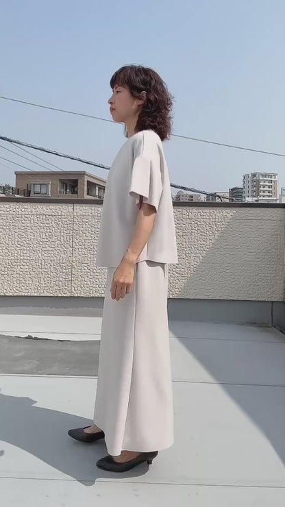 断ち切りダンボールニット ストレートススカート 065-3372